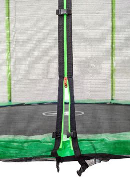Батут Atleto 252 см з подвійними ногами з сіткою зелений