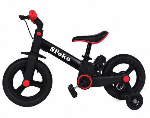 Біговел велосипед трасформер 3в1 Spoko SP-150 чорно-червоний (42412141)