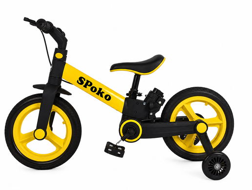 Біговел велосипед трасформер 3в1 Spoko SP-150 чорно-жовтий (42412142)