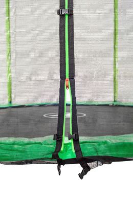 Батут Atleto 183 см с двойными ногами с сеткой + лестница зеленый