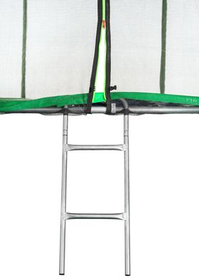 Батут Atleto 374 см з подвійними ногами зелений