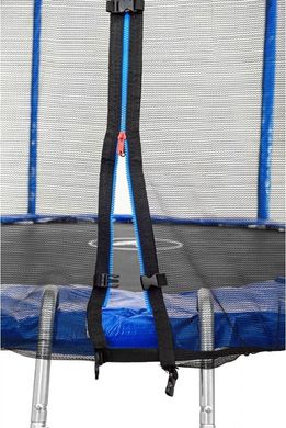 Батут Atleto 312 см з подвійними ногами з сіткою синій (2 місця)