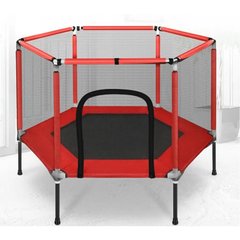 Батут для детей комнатный с сеткой Atleto 160 см красный KRB03