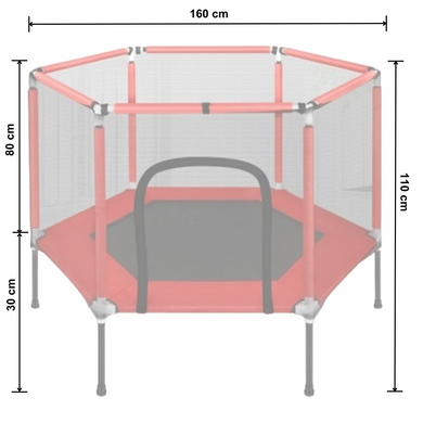 Батут для дітей кімнатний з сіткою Atleto 160 см червоний KRB03